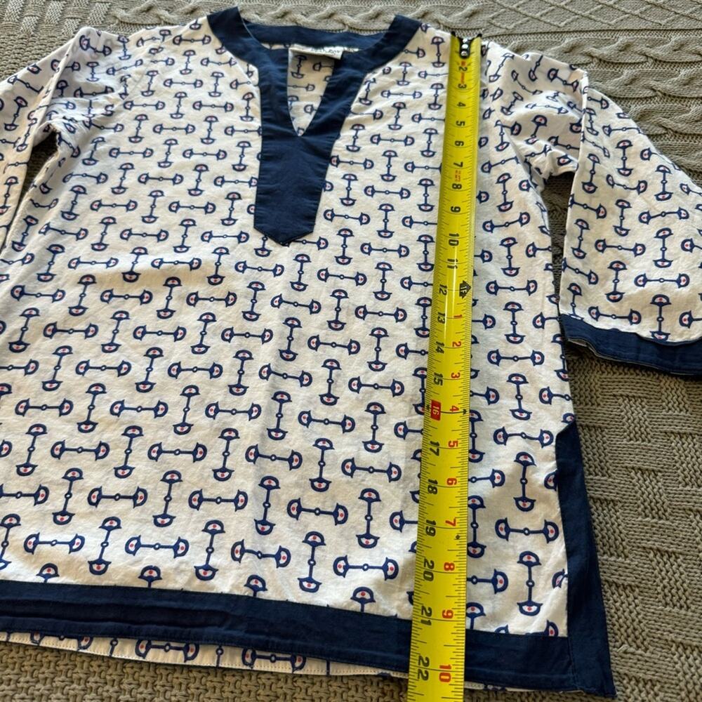 Malabar Bay Navy and White Lightweight Coverup Shirt - Picture 8 of 11